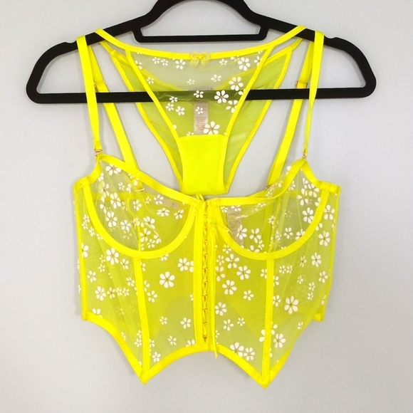 SAVAGE X FENTY Puff Daisy Unlined Bustier and Puff Daisy Bikini Bottoms - Picture 1 of 7